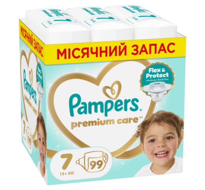 Pampers Підгузки Pampers Premium Care Розмір 7 (15+ кг) 99 шт (8006530223584)