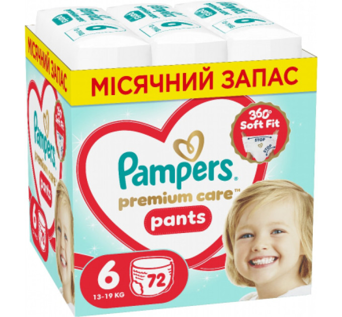 Pampers Підгузки Pampers Premium Care Pants Розмір 6 (13-19 кг) 72 шт (8006530320139)