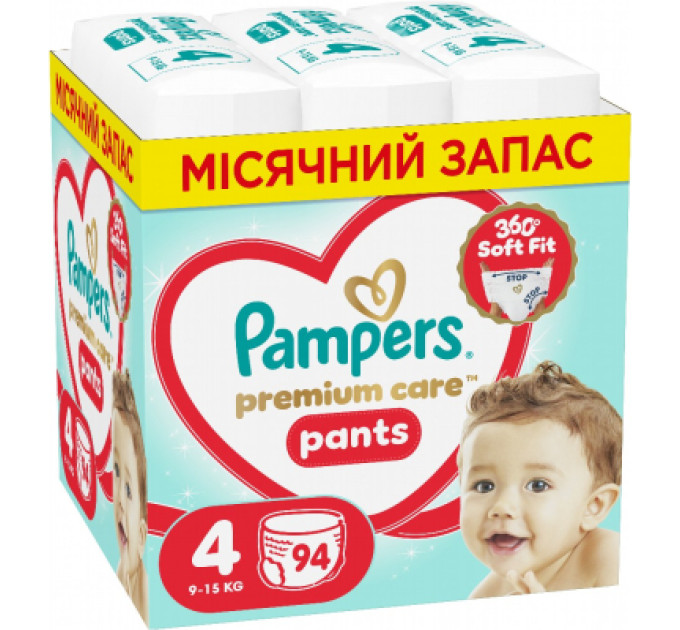 Pampers Підгузки Pampers Premium Care Pants Розмір 4 (9-15 кг) 94 шт (8006530320160)
