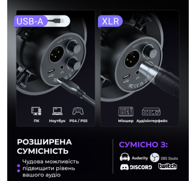 Fifine Мікрофон Fifine K688CT USB/XLR Black (K688CT)