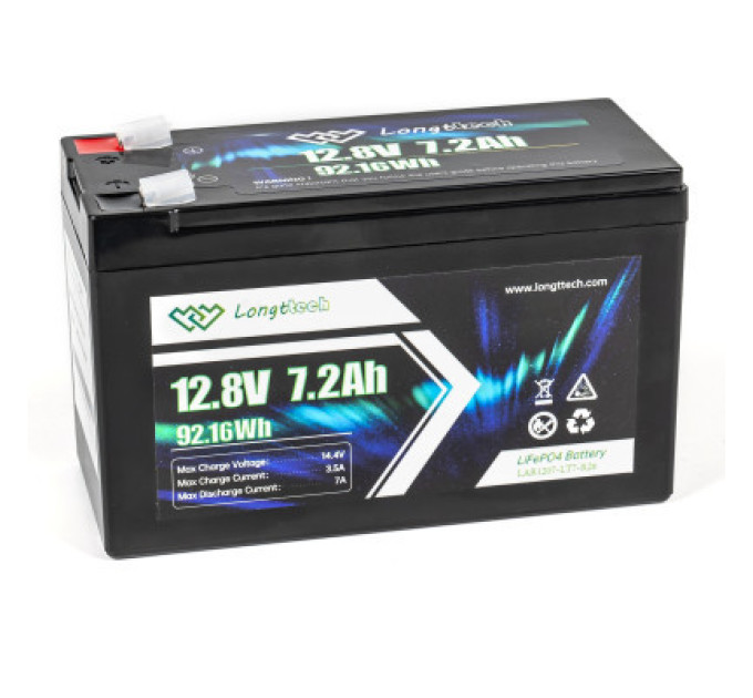 Longttech Батарея LiFePo4 Longttech LiFePO4 12.8V - 7.2Ah (LAR1207-LT7-R26)