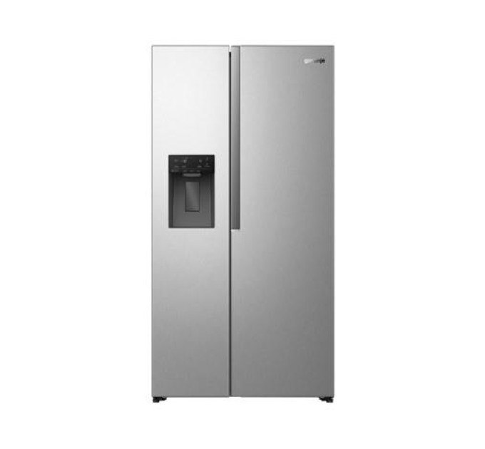 Gorenje HA Холодильник SBS Gorenje, 179х62х91см, 2 двері, 347(181)л, А+, NF+, Інв., Зона св-ті, диспенсер, Внутр. Диспл, нерж