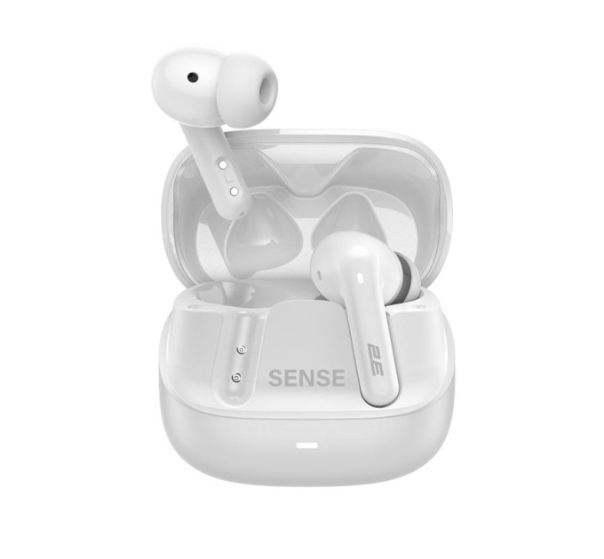 2E Multimedia Навушники TWS 2E Sense, BT 5.4, ANC, IPX4, SBC, 6Mic, Touch control, білий