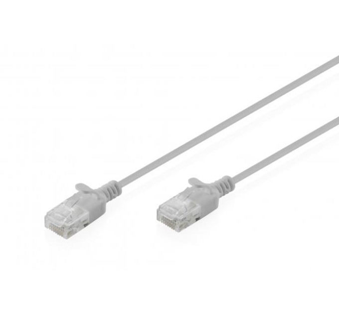 DIGITUS SCS Патч-корд DIGITUS CAT 6 U-UTP Sliim, 3 м, AWG 32/7, Cu, LSZH, сірий