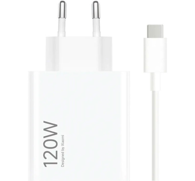 Xiaomi Зарядний пристрій Xiaomi 120W HyperCharge Combo USB-A White (BHR9462EU) + кабель Type-C