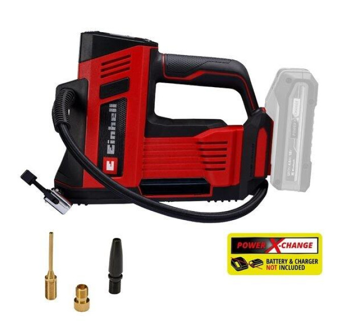 Einhell Компресор повітряний акумуляторний Einhell CE-CC 18/23 D Li - Solo, 18В, до 12л/хв, 11бар, 1.16кг без АКБ та ЗП