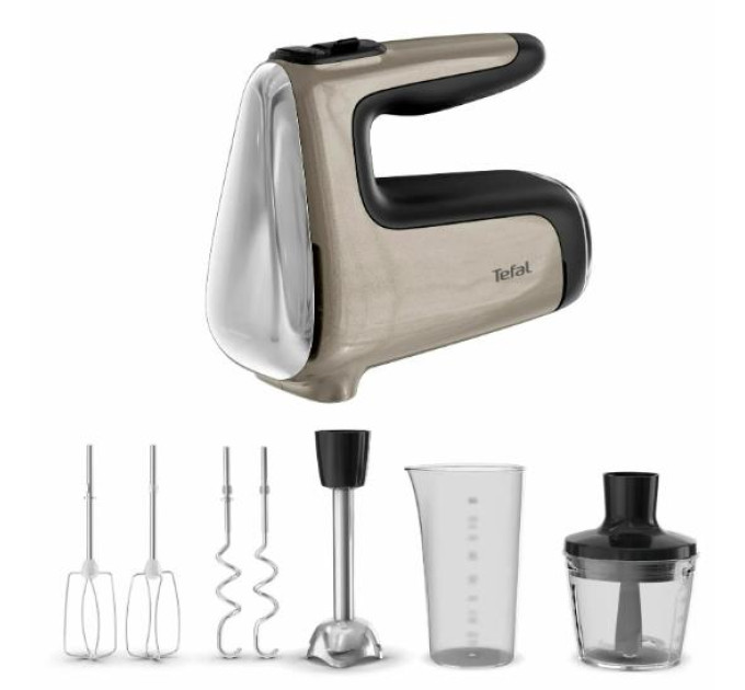 Tefal HA Міксер Tefal ручний Powermix Silence 4in1 850Вт, насадки-4, міні-подрібнювач, турборежим, бронзовий