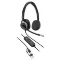 Poly Гарнітура комп'ютерна стерео On-ear HP Poly Mission 625, USB-A, USB-C, 2 x Uni-mic, AI noise reduction, Teams, Zoom, Google Meet, чорний