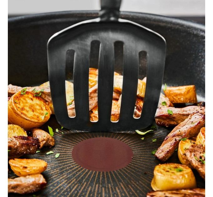 Tefal Kitchenware Мультисковорода Tefal Excellence Fusion, з кришкою, 24см, алюміній, скло, нержавіюча сталь, метал, чорний