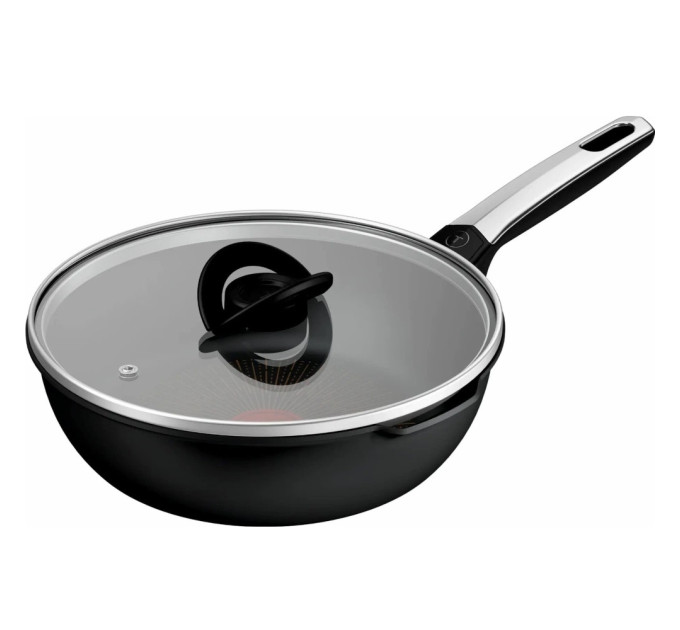 Tefal Kitchenware Мультисковорода Tefal Excellence Fusion, з кришкою, 24см, алюміній, скло, нержавіюча сталь, метал, чорний