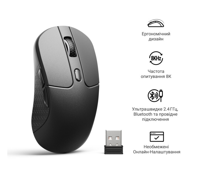 Keychron Миша бездротова Keychron M3 WL Black (M3-A23)