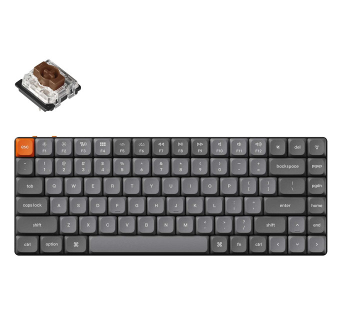 Keychron Клавіатура бездротова Keychron K3 Max, Gateron MX 2.0 Brown, Hot-Swap, RGB UA Black (K3M-H3-UA)