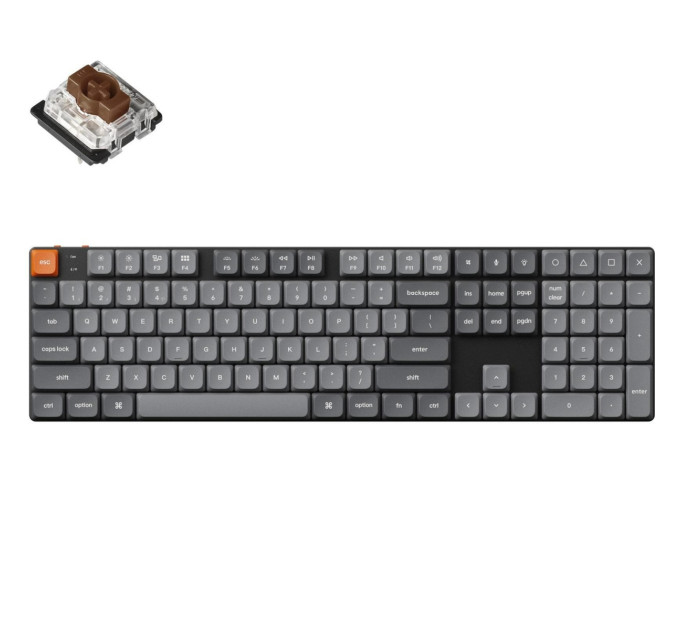 Keychron Клавіатура бездротова Keychron K5 Max, Gateron MX 2.0 Brown, Hot-Swap, RGB UA Black (K5M-H3-UA)
