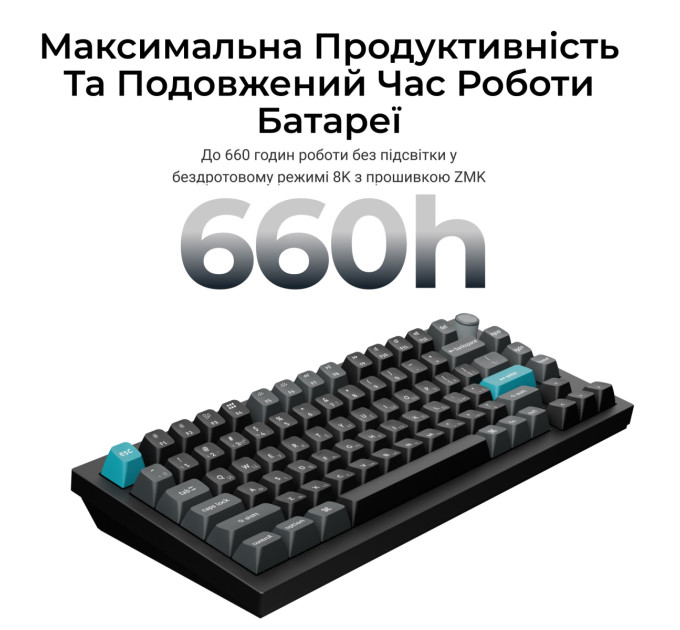 Keychron Клавіатура бездротова Keychron Q1 Ultra Keychron Red Switch Black RGB (Q1U-M1-UA)