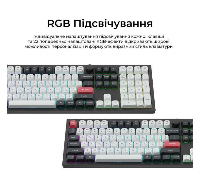 Keychron Клавіатура бездротова Keychron Q6 HE Magnetic Switch Black RGB (Q6H-M1-UA)