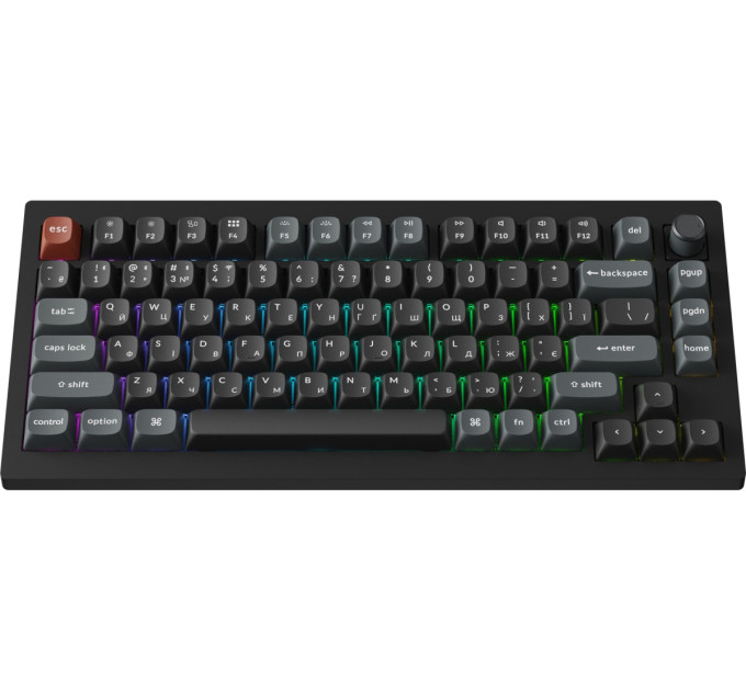Keychron Клавіатура бездротова Keychron V1 Ultra Keychron Red Switch Black RGB (V1U-D1-UA)