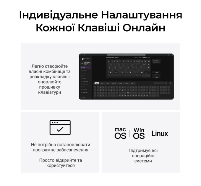 Keychron Клавіатура бездротова Keychron V1 Ultra Keychron Red Switch White RGB (V1U-F1-UA)
