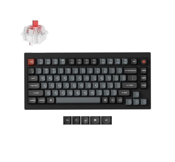 Keychron Клавіатура Keychron V1 8K Keychron Super Red Switch Black RGB (V1W-D1-UA)