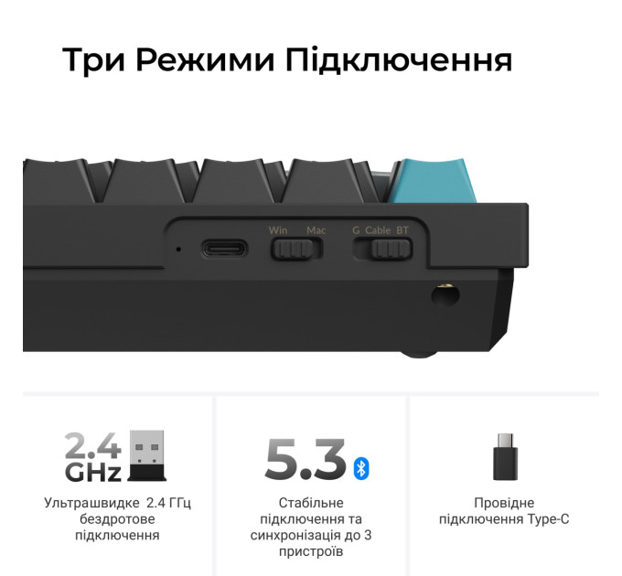 Keychron Клавіатура бездротова Keychron Q6 Ultra Keychron Red Switch Black RGB (Q6U-M1-UA)