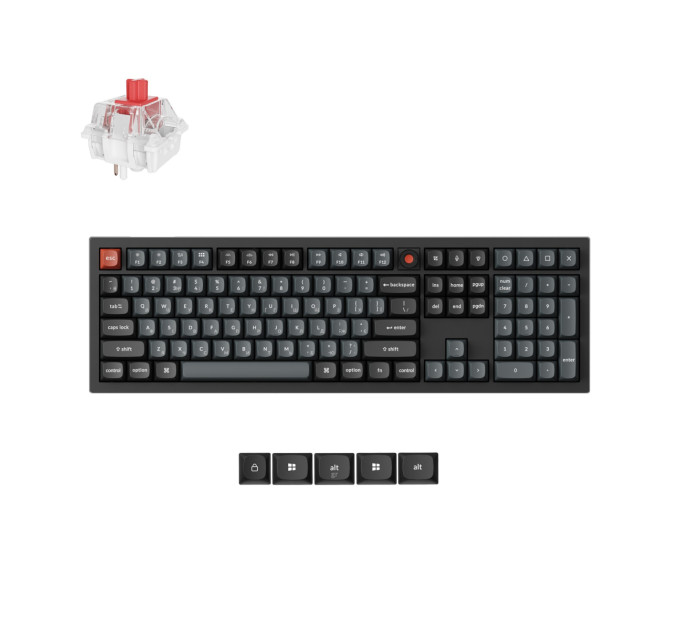 Keychron Клавіатура Keychron V6 8K Keychron Super Red Switch Black RGB (V6W-D1-UA)