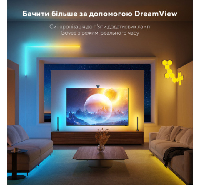 Govee Світлодіодна стрічка Govee Набір H605C Envisual TV Backlight T2 with Dual Cameras 55-65'', RGBIC, WI-FI/Bluetooth, чорний (H605C311)