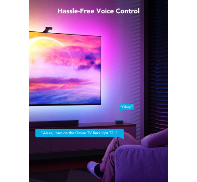 Govee Світлодіодна стрічка Govee Набір H605C Envisual TV Backlight T2 with Dual Cameras 75-85'', RGBIC, WI-FI/Bluetooth, чорний (H605C312)