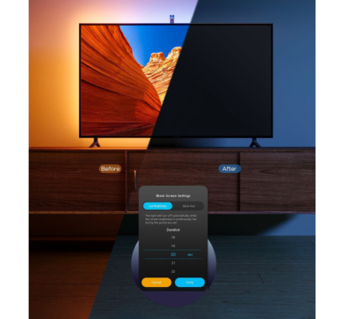 Govee Світлодіодна стрічка Govee Набір H6097 TV Backlight 3 Lite 40-50'', RGBICW, WI-FI/Bluetooth, чорний (H60973D1)