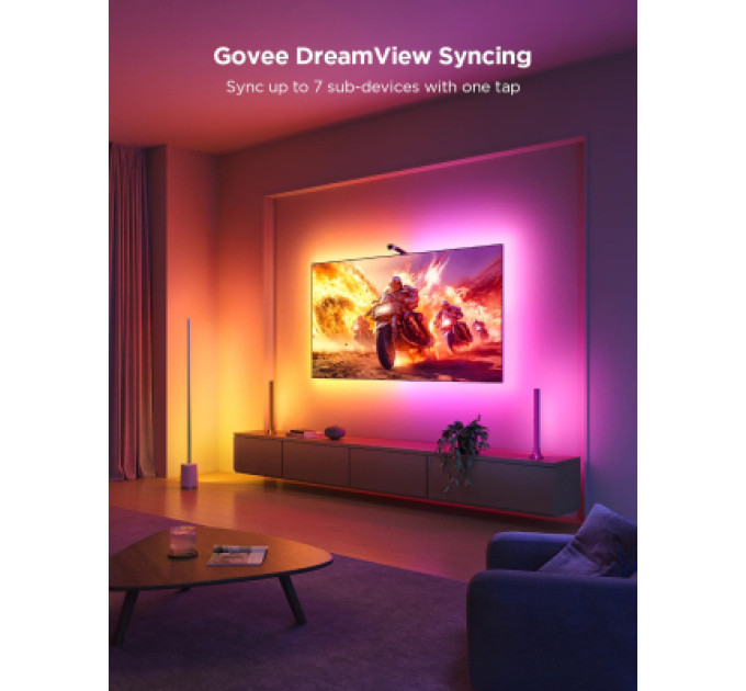 Govee Світлодіодна стрічка Govee Набір H6099 TV Backlight 3 Lite 55-65'', RGBIC, WI-FI/Bluetooth, чорний (H60993D1)