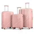 2E Bags&Cases Набір валіз 2E, M7969, поліпропілен, (L+M+S), 4 колеса, кодовий замок, рожевий