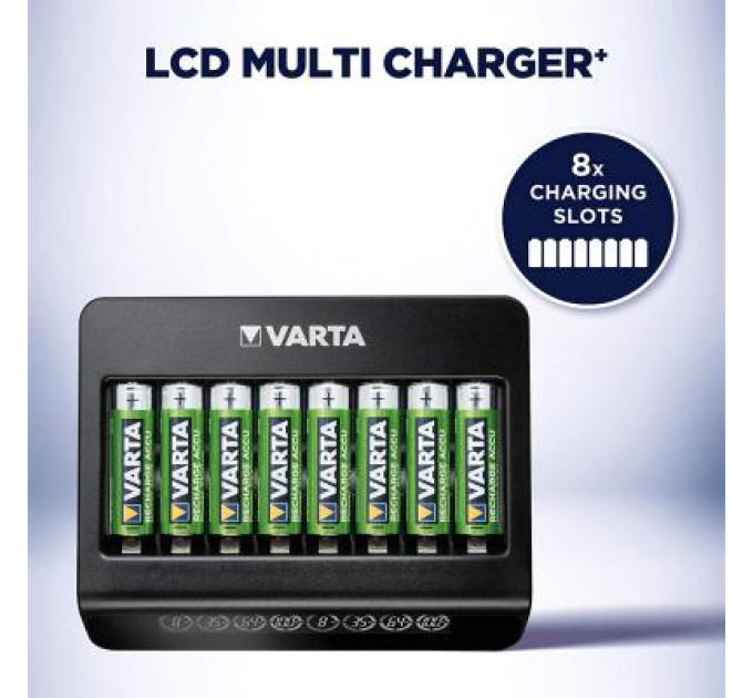 Varta Зарядний пристрій для акумуляторів Varta LCD MULTI CHARGER PLUS (57681101401)