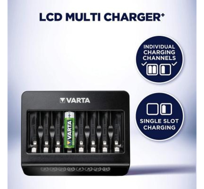 Varta Зарядний пристрій для акумуляторів Varta LCD MULTI CHARGER PLUS (57681101401)