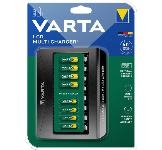 Varta Зарядний пристрій для акумуляторів Varta LCD MULTI CHARGER PLUS (57681101401)