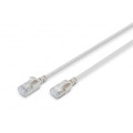 Патч-корд DIGITUS CAT 6a F-FTP Slim, 3 м, AWG 32/7, Cu, LSZH, сірий