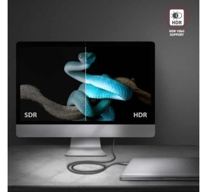 AXAGON Кабель мультимедійний USB-C to HDMI M 1.8m black AXAGON (RVC-HI2MC)