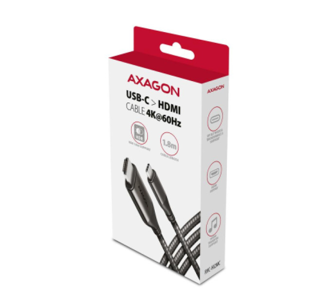 AXAGON Кабель мультимедійний USB-C to HDMI M 1.8m black AXAGON (RVC-HI2MC)