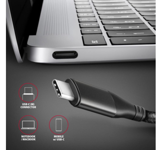 AXAGON Кабель мультимедійний USB-C to HDMI M 1.8m black AXAGON (RVC-HI2MC)