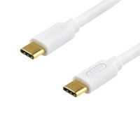 Дата кабель USB-C to USB-C 0.3m 60W 3A QC 3.0 white Atcom (AT-C03)