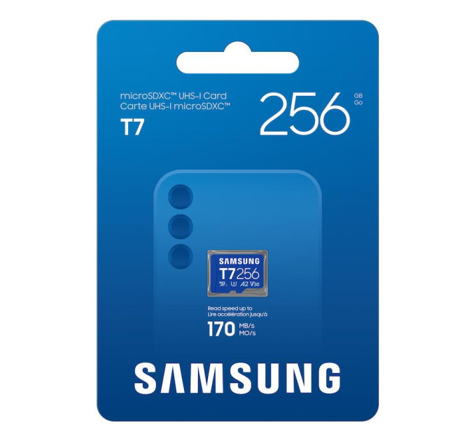 Samsung Карта пам’яті SAMSUNG MICRO SDXC T7 256GB, U3, V30, A2 до 170 Мб/с