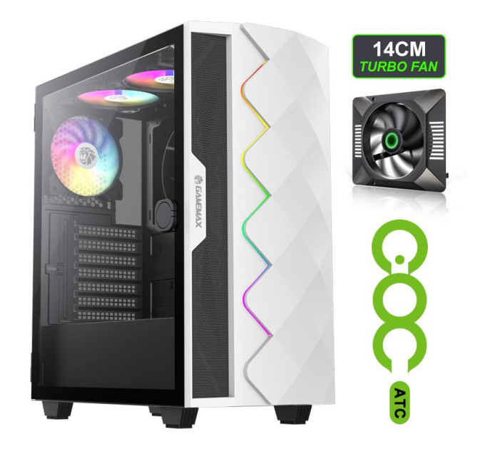 Gamemax Корпус для комп'ютера ATX W/O PSU DIAMOND CP WH GAMEMAX