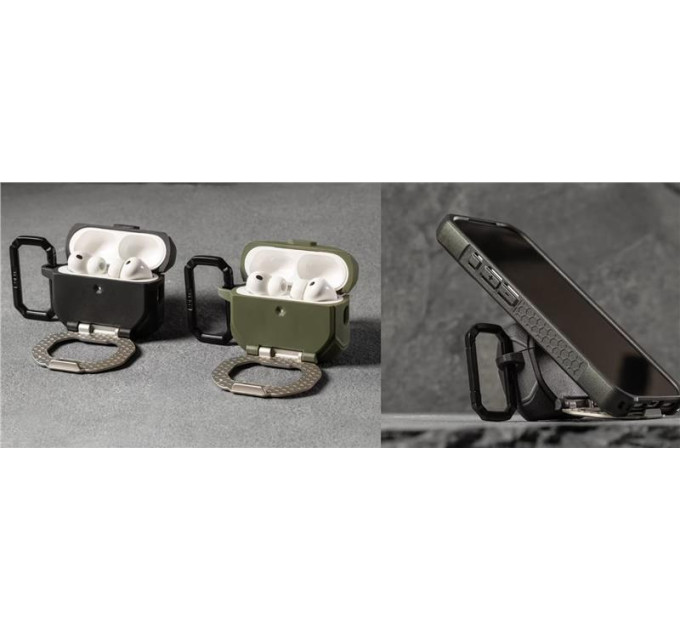 UAG Чохол UAG для AirPods Pro (Gen 3, 2025) with Built-in Phone Stand, Monarch, Black/Silver