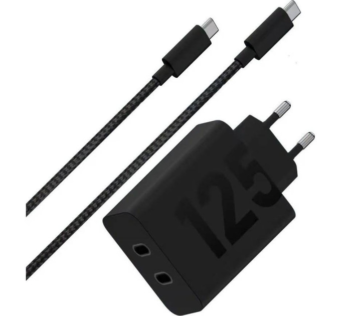 Motorola Зарядний пристрій Motorola 125W Black + кабель Type-C (PG38C06632)