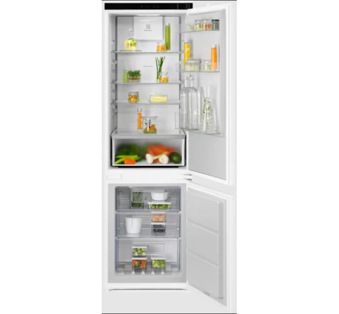Electrolux HA Холодильник Electrolux вбудований з нижн. мороз., 177x55х55, холод.відд.-196л, мороз.відд.-61л, 2дв., Е, Combi, інв., диспл внутр., зона св-ті, білий