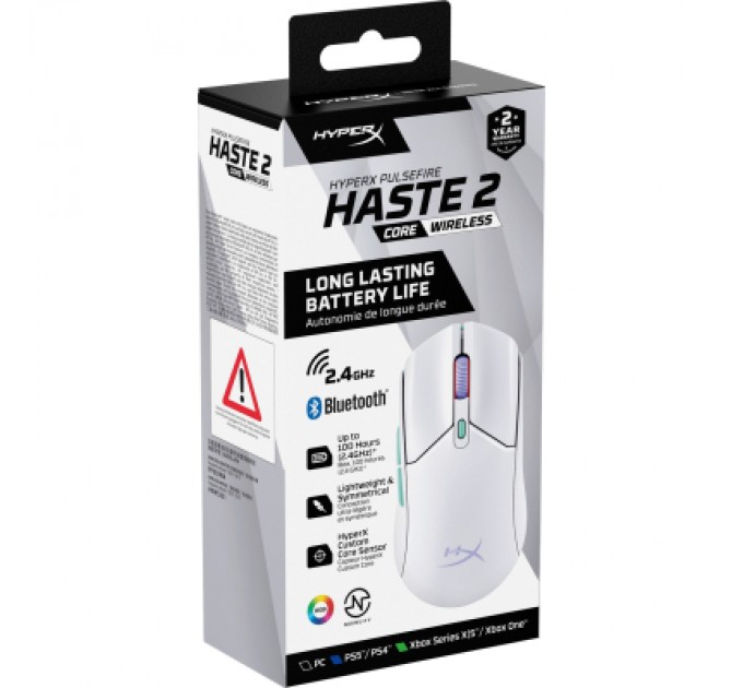 HyperX Мишка HyperX Pulsefire Haste 2 Core Wireless White (8R2E7AA)