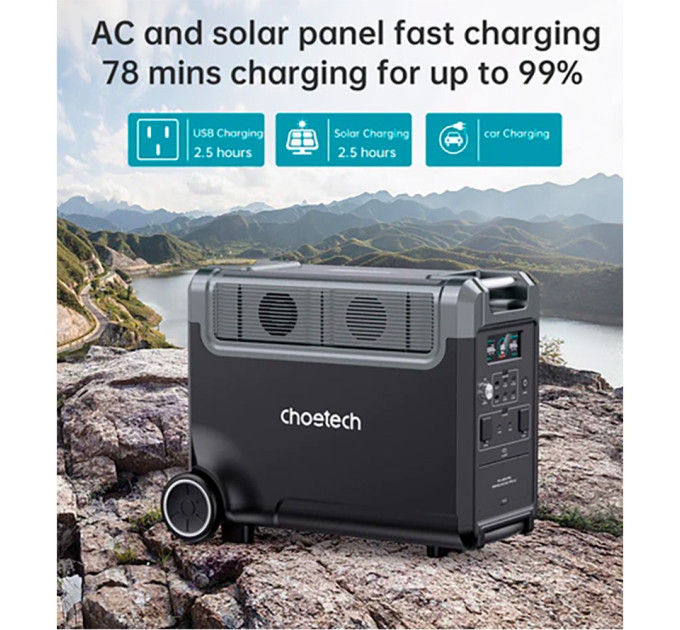 Зарядна станція Choetech BS009 3840Wh, 3600W (BS009-EU-BK)_OEM