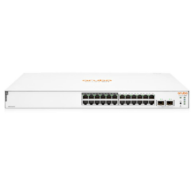 Комутатор HPE Aruba Instant On 1830 24xGE, PoE Class 4 195W (ports 1-12), 2xSFP ports, LT Warranty