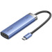 Vention Концентратор Vention USB 3.1 Type-C to HDMI/USB 3.0x3/PD 100W Blue Aluminum Alloy Hub 5-in-1 (TGESB)