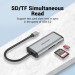 Vention Концентратор Vention USB 3.1 Type-C to 3хUSB 3.0/TF/SD/PD 87W 6-in-1 (TGRHB)