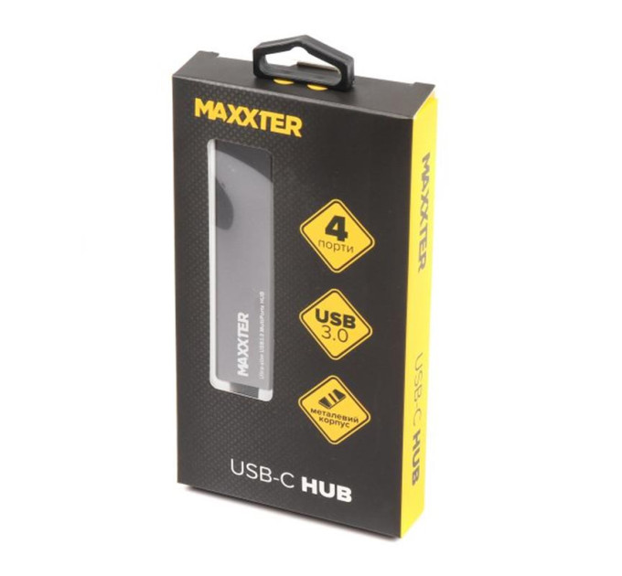 Maxxter Концентратор USB Type-C Maxxter 4хUSB3.0 Dark Grey (HU3C-4P-02)