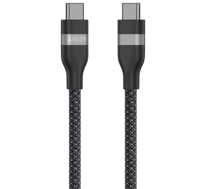 Anker Кабель Anker Upcycled-Braided USB-C - USB-C (M/M), 240W, 1.8 м, Black (A82E2H12)