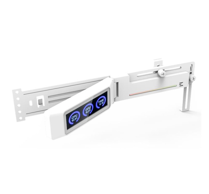 Zalman Тримач VGA з дисплеєм Zalman ZM-VS3 DS,  5V 3Pin ARGB, USB 9Pin ARGB, білий